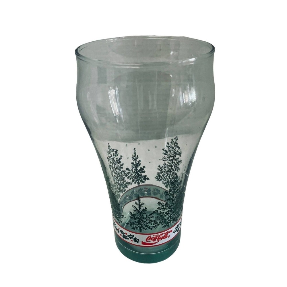 Coca Cola Christmas Tree Soda Green Hue Glass Coke Holiday Libbey Tumb